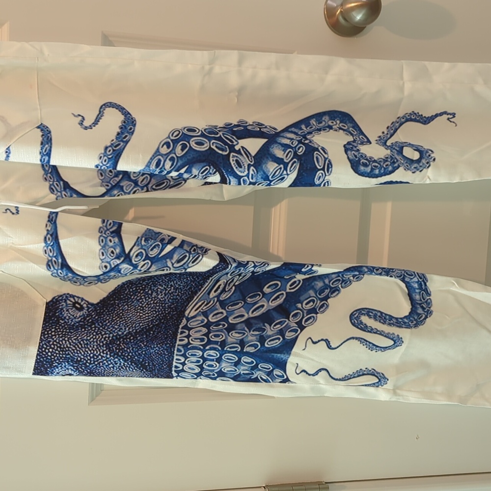 Octopus Print White and Blue Joggers - Picture 2 of 6